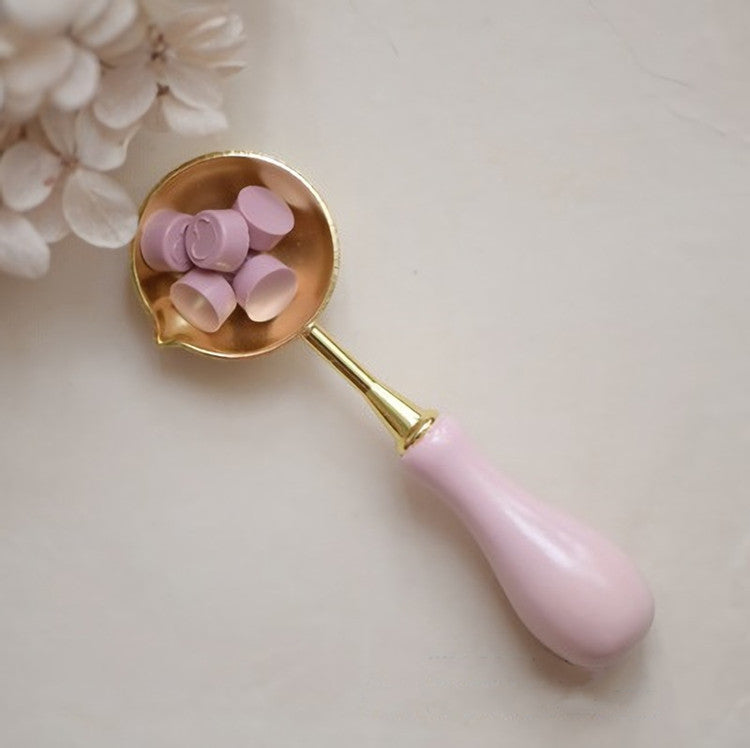 Dusty Pink Large Pastel Dusty Pink Sealing Wax Melting Spoon