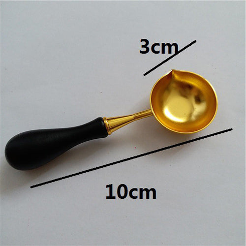 Large Sealing Wax Melting Spoon With Wood Handle Size