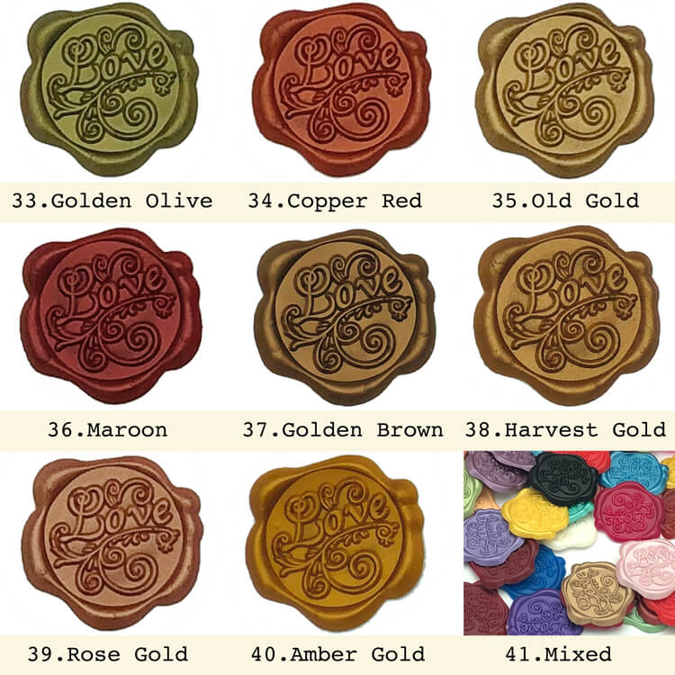 Love Self Adhesive Wax Seal Sticker (41 colors) choose color 3