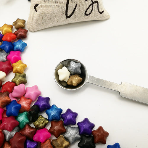 Metallic Sealing Wax Melting Spoon with Wax Beads