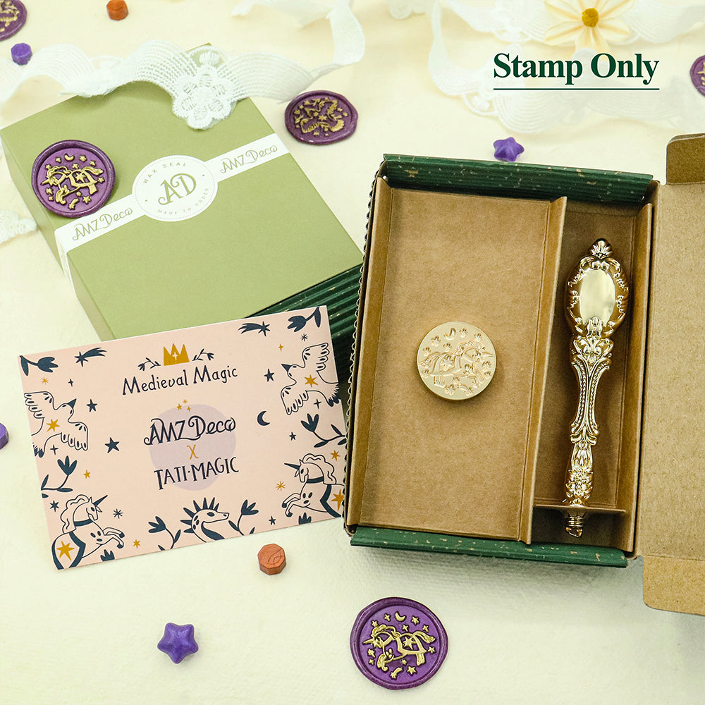 Tatimagic X AMZ Deco Medieval Designs Wax Seal Stamps AMZ Deco wax stamp gift card
