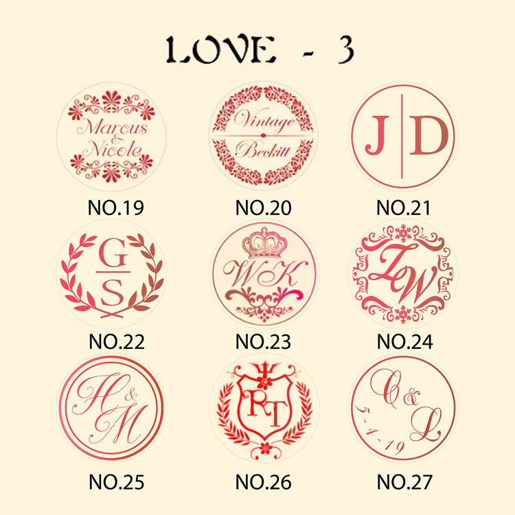 Wedding Custom Wax Seal Stamp with Double Initials / Couple's Names (27  Designs)