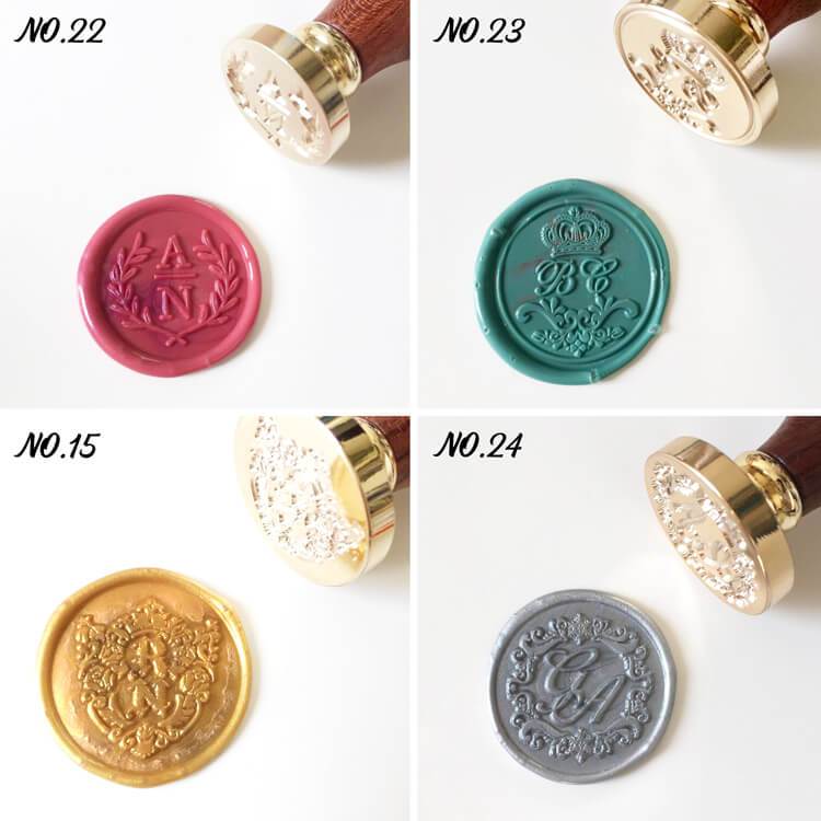 Wedding Wax Seal Stamp with Double Initials / Couple's Names