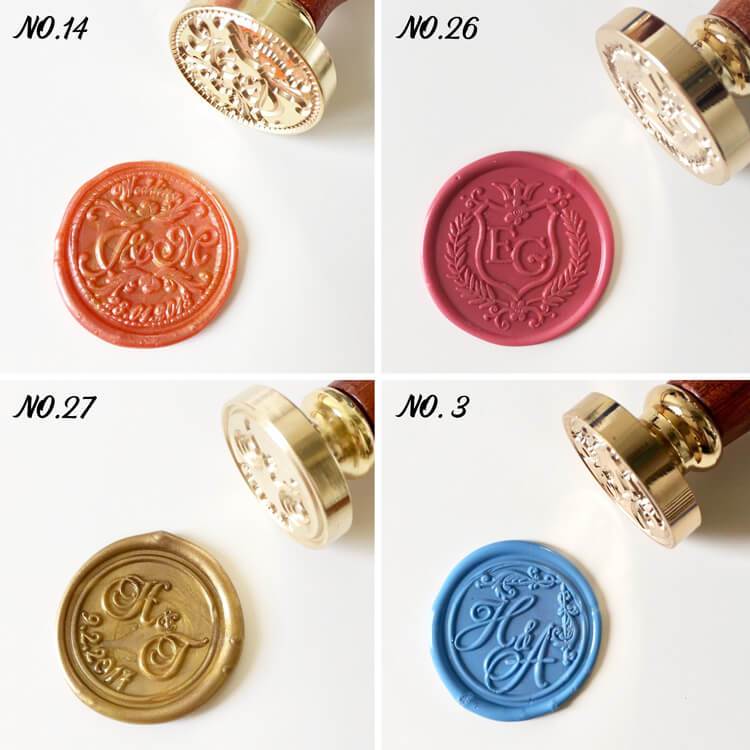 Wedding Custom Wax Seal Stamp Double Initials Names AMZDeco