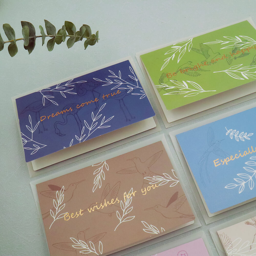 Wild Birds & Leaves Greeting Card With Envelope Sets