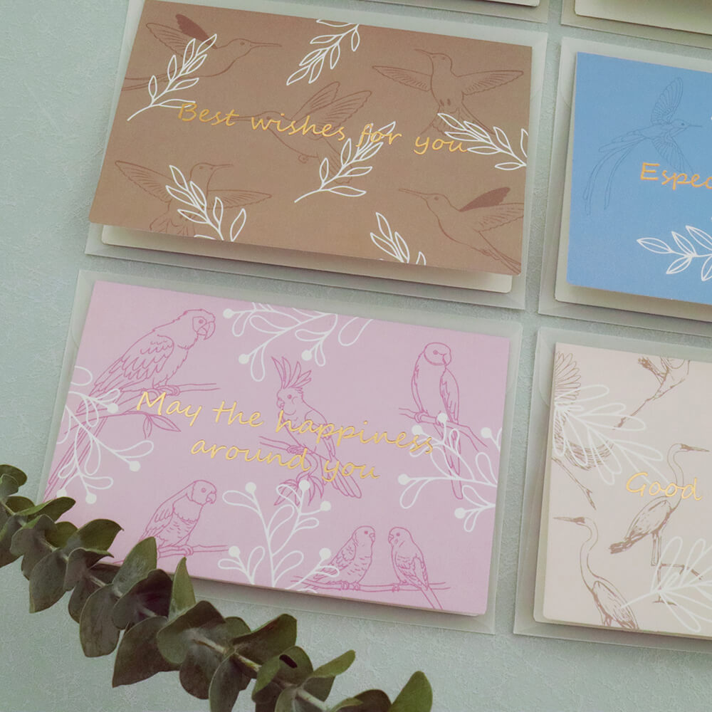 Wild Birds & Leaves Greeting Card With Envelope Stationery